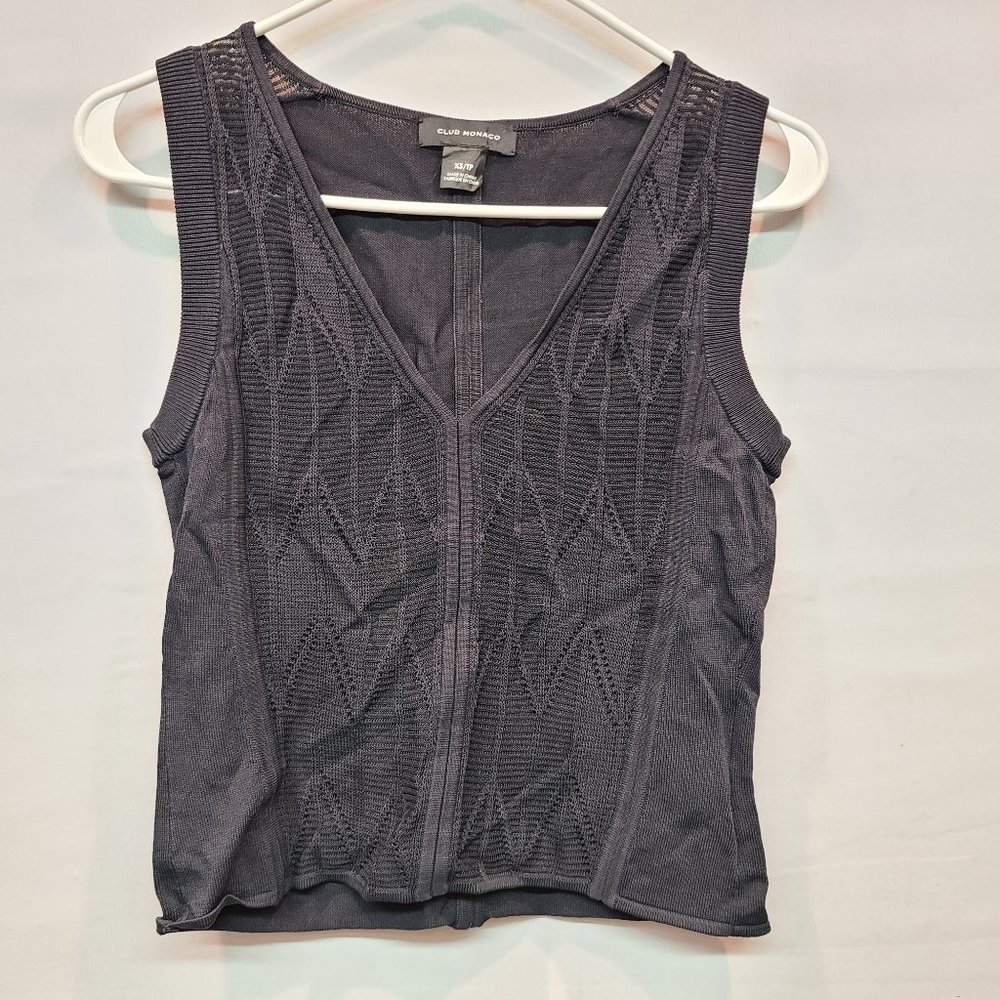 Club Monaco Sweater Vest Womens Extra Small Black